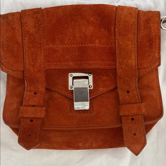 Proenza Schouler Mini Ps1 Suede Bag in Mahogany - Picture 3 of 8